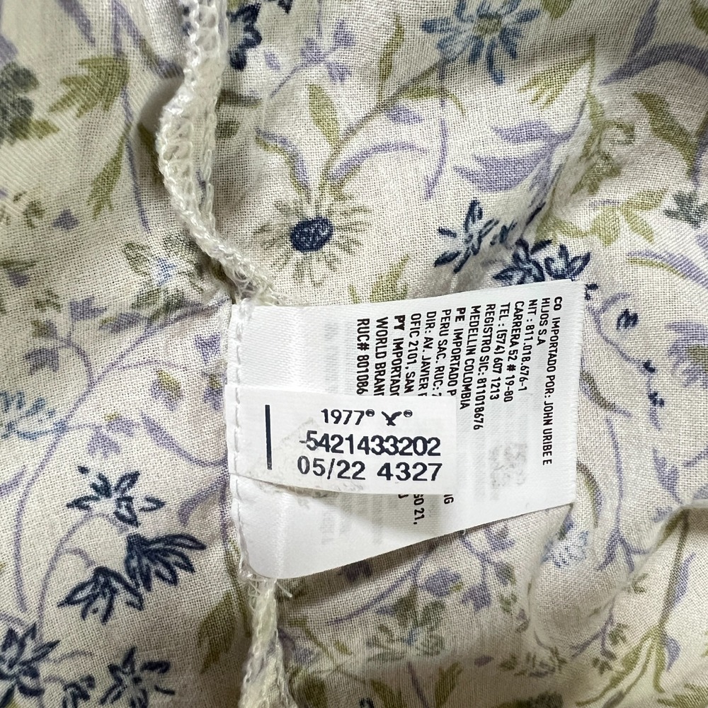 American Eagle‎ Floral Peasant Top Size S Boho Tie Neck Long Sleeve Cottage - Picture 10 of 10
